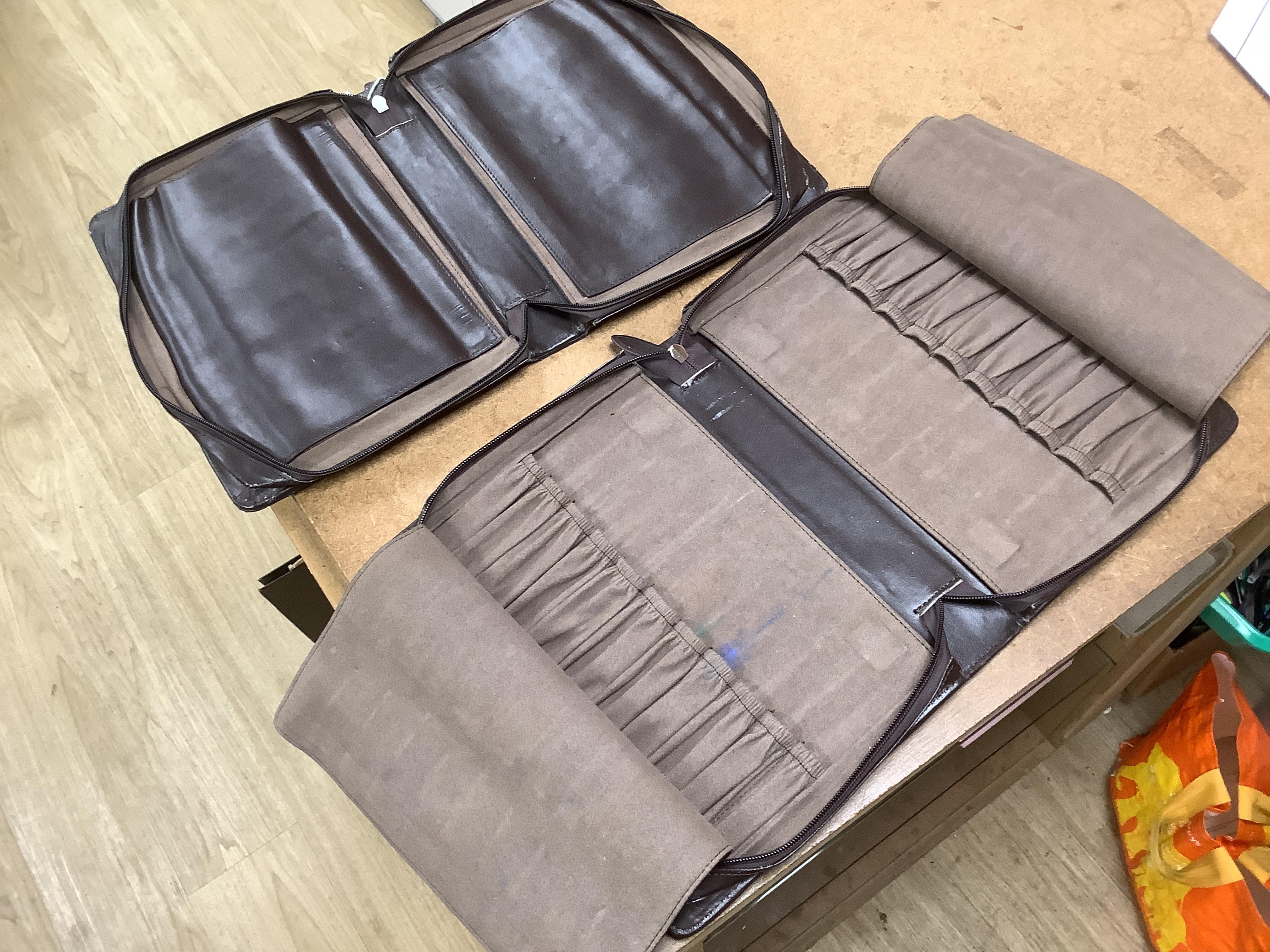 Two Caran d'Ache fountain pen cases for 22 pens each